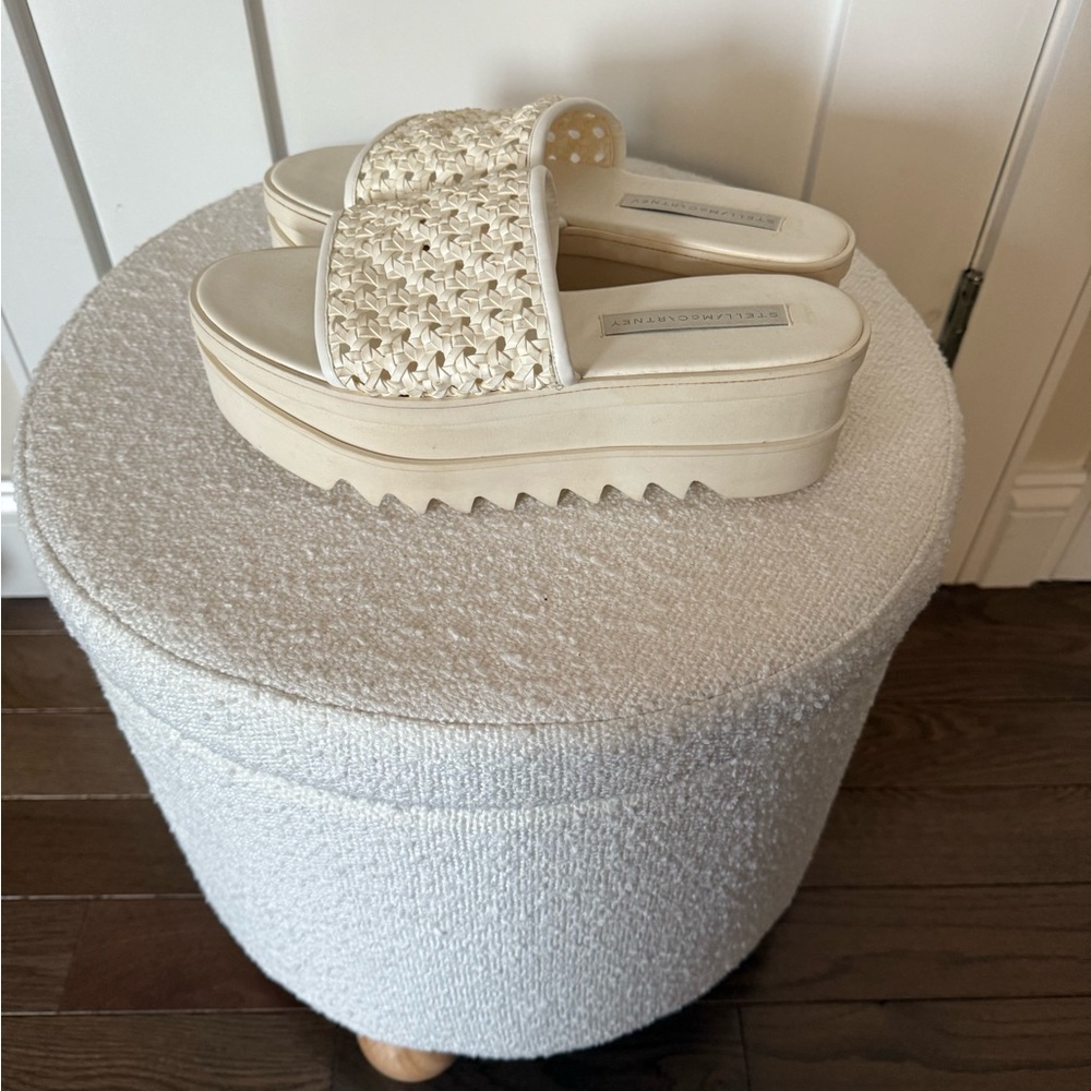 Stella McCartney Cream Platform Slides